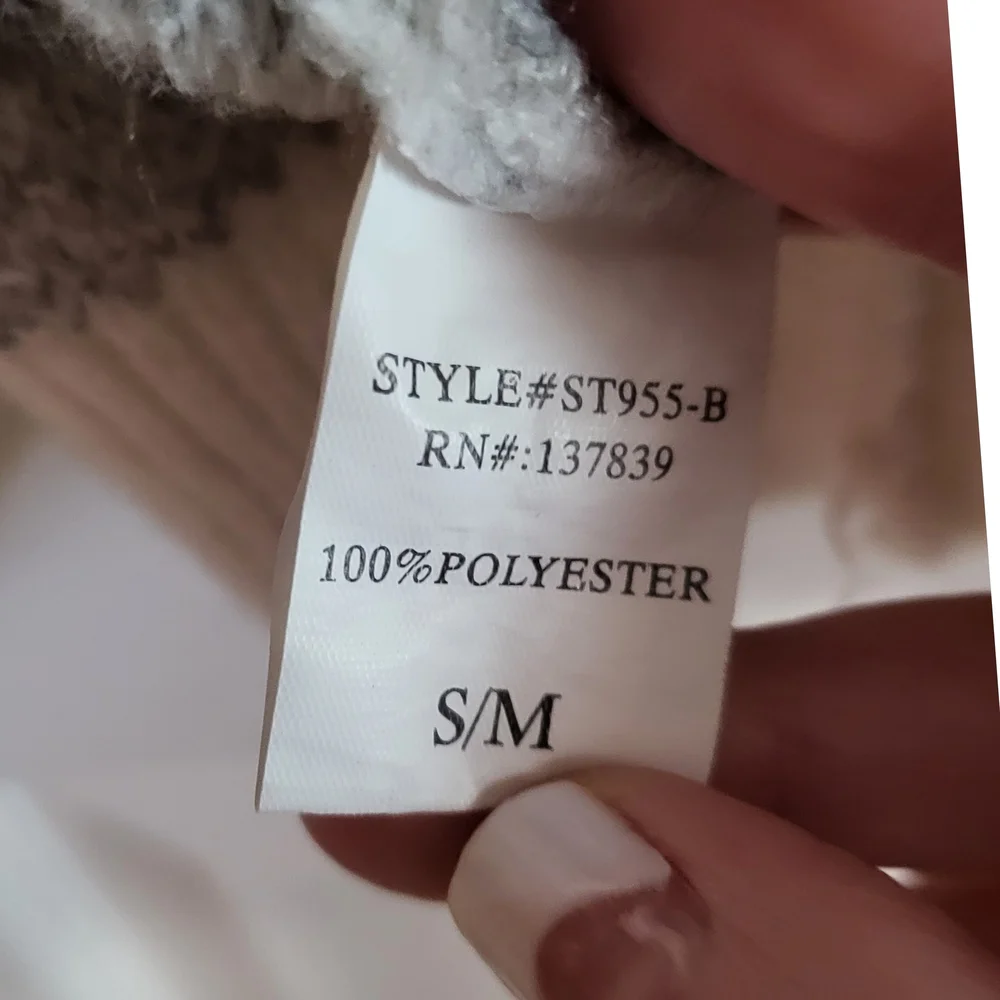 🌿DEBUT Star Fuzzy Cardigan | Oversized S/M | Off-White & Gray Boho Layers - Picture 6 of 13